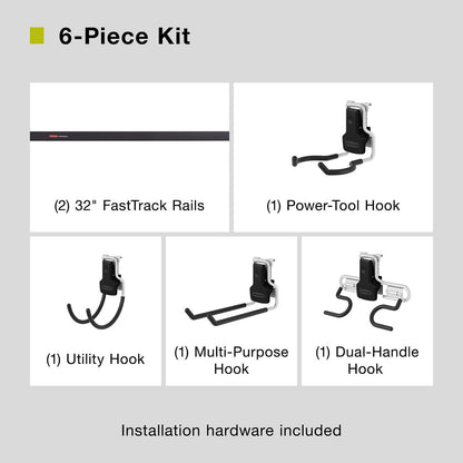 FastTrack 6 Piece Outdoor Tool Kit, Garage Organization - US 8389